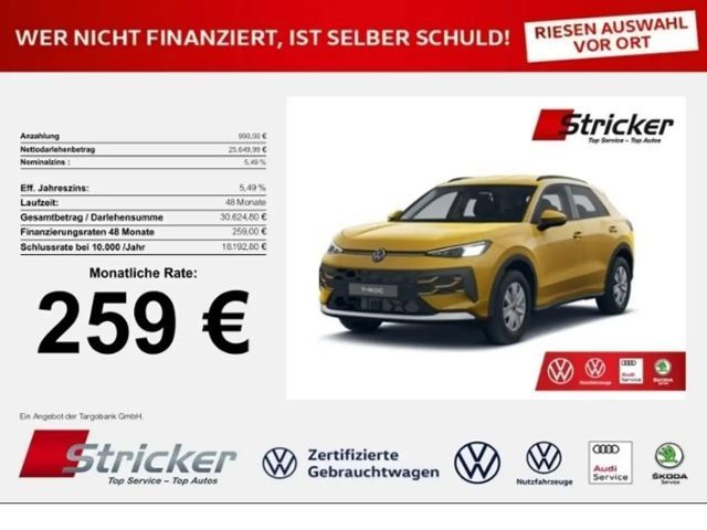 Volkswagen T-Roc Trend 1.5l 116PS DSG 259,- mtl. Side Assist LED 2025 Benzine