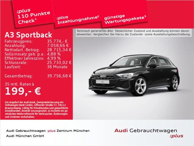 Audi A3 35 TFSI S tronic 2x S line Pano/Mat 2025 Benzine