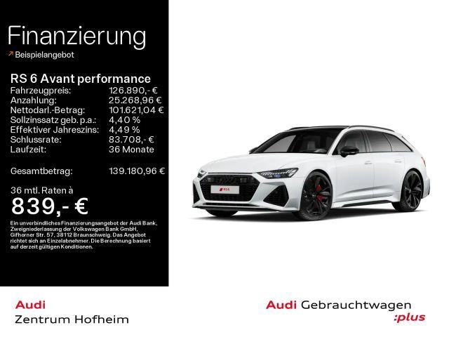 Audi RS6 *280 km/h*B&O*HUD*Pano*Sta 2025 Benzine