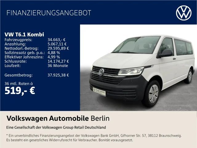 Volkswagen T6.1 Kombi L1H1 2.0 TDI Automatik LED PDC 2021 Diesel