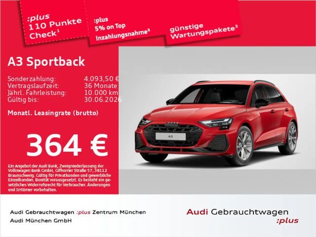 Audi A3 45 TFSI e S tronic S line AHK/Matri 2025 Hybride / Benzine
