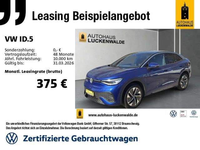 Volkswagen ID.5 Pro *IQ-MATRIX*R-CAM*WärmeP*ACC*NAV*SHZ* 2025 Elektrisch