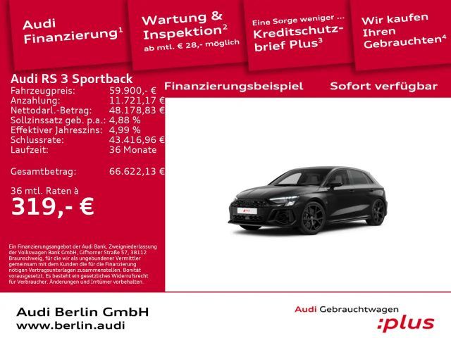Audi RS3 S tr. LEDER RFK HUD PANO MATRIX 2024 Benzine
