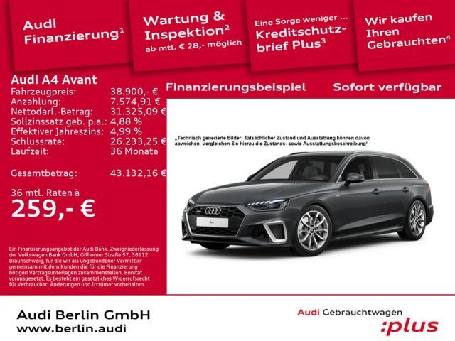 Audi A4 S line 45 TFSI qu.S tr. AHK LED RFK B&O 2023 Benzine