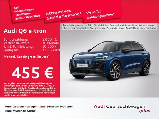 Audi Q6 e-tron S line edition one blue Pano/Matrix/21 2025 Elektrisch