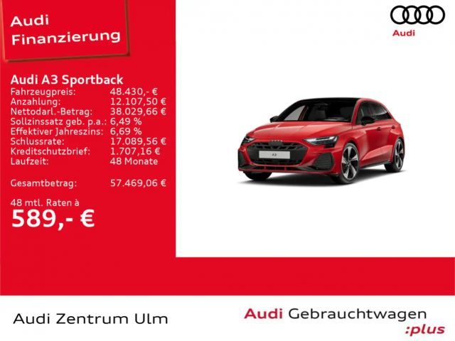 Audi A3 Audi A3 Sportback S-Line TFSI qu 19 AHK HuD PANO 2025 Benzine
