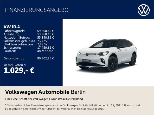 Volkswagen ID.4 GTX mit Entertainment-Paket 4Motion 2025 Elektrisch