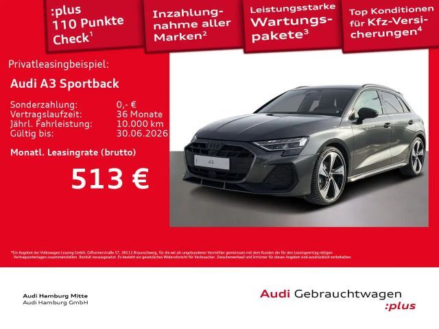 Audi A3 TFSI 110 kW S line S tronic AHK Mat 2026 Benzine