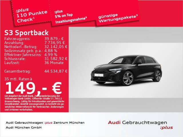 Audi S3 TFSI S tronic Kamera/Leder/Navi+ 2024 Benzine