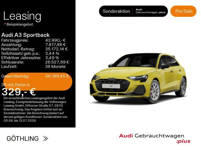 Audi A3 45 TFSIe 2x S line S tro*Pano*Matri 2025 Hybride / Benzine