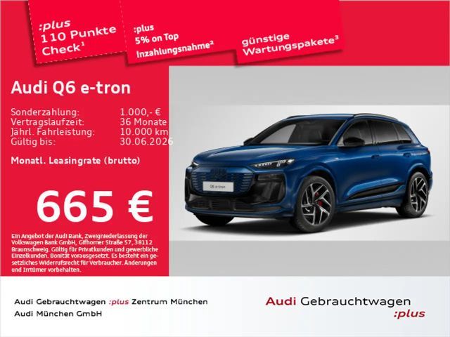 Audi Q6 e-tron qu. S line EditionOne Luftfed/B&O/AHK 2025 Elektrisch