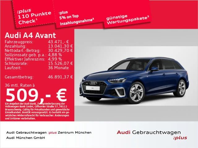 Audi A4 40 TFSI qu. S tronic S line StdHzg/Pano 2024 Benzine