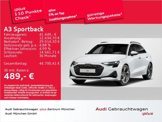 Audi A3 TFSI qu. S tronic AHK/Navi+/19"Zoll 2025 Benzine