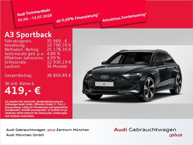 Audi A3 TFSI S tronic 19"Zoll/AHK/Kameras/N 2025 Benzine