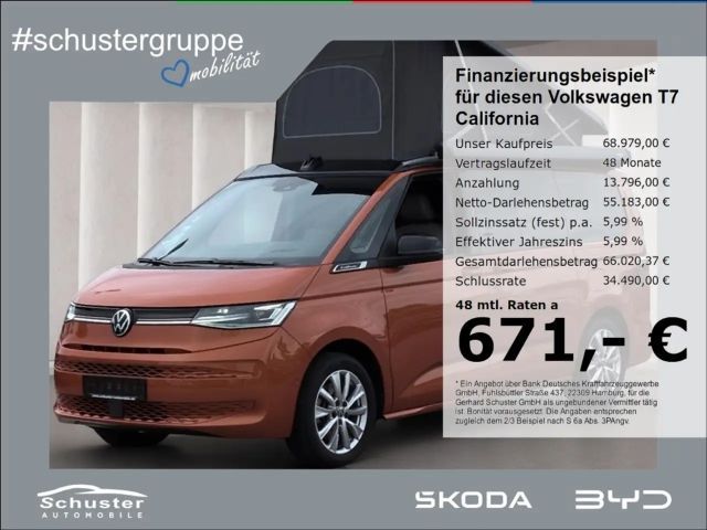 Volkswagen T7 California OCEAN 4Mot eHyb*Küche el.AufstDach 2025 Hybride / Benzine