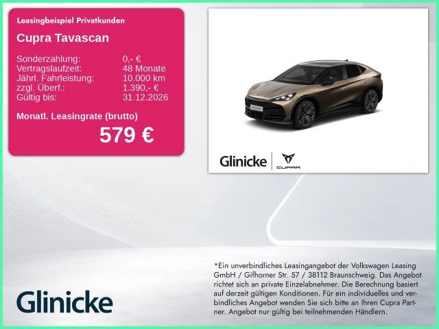 Cupra Tavascan VZ 4Drive 250 kW 77 kWh Extreme Pack 2026 Elektrisch