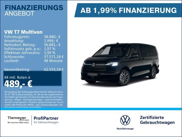 Volkswagen T7 Multivan HYBRID ALLRAD LÜ LANG LIFE AHK eKLAP 2026 Hybride / Benzine