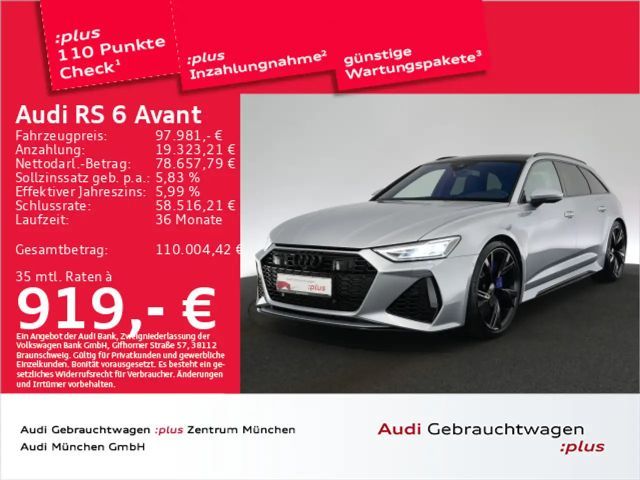 Audi RS6 RS6 Avant Dynamik+/Keramik/Pano/StdHzg 2022 Benzine